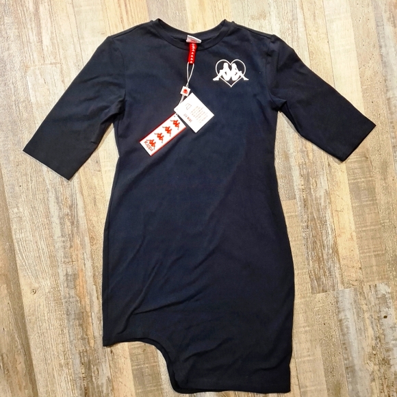 NWT Women's Authentic Wloclawek Black Asymmetrical Dress Kappa Size Small - Picture 2 of 5